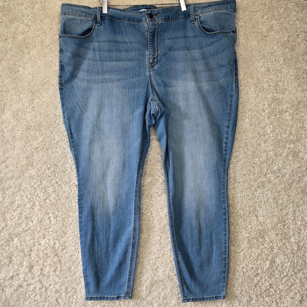 Old Navy Womens Super Skinny‎ Jeans Light Wash Stretch Denim Size 26 Plus